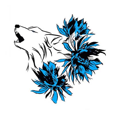 Howling Wolf Design Water Transfer Temporary Tattoo(fake Tattoo) Stickers NO.11709